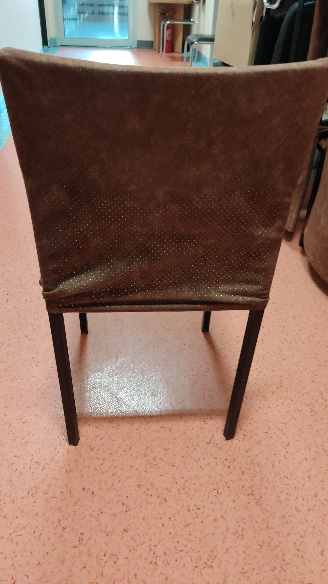 Krzesła brązowo-czarne stalowe