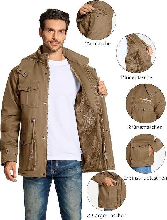 Męska kurtka / parka / soft shell /zimowa /R-3XL / KEFITEVD !A997!