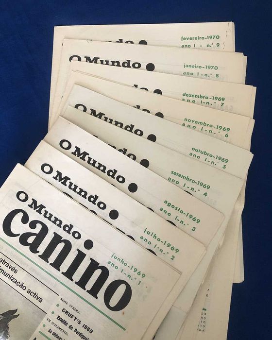 Cães - Jornal O MUNDO CANINO Números 1 a 9 (1969 a 1970)