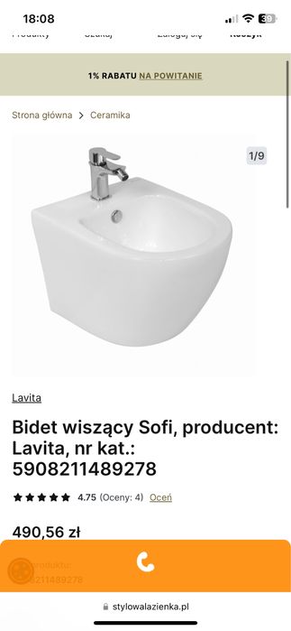 Bidet wiszący (NOWY) Lavita Sofi