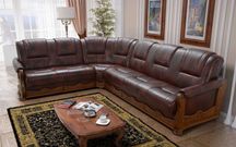 Narożnik wersalkowy 3/2 "KOMFORT" skóra naturalna/dąb PRODUCENT