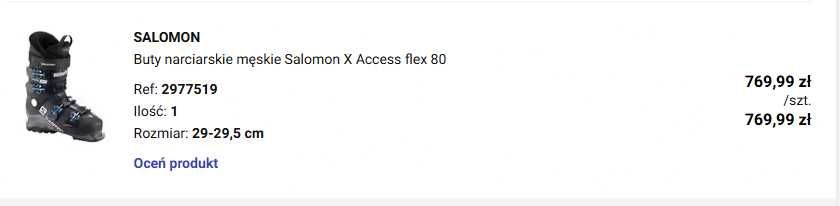 Buty narciarskie Salmon X access wide80 29/29.5