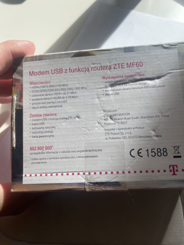 Modem Usb z funkcją routera ZTE MF 60 dwie sztuki