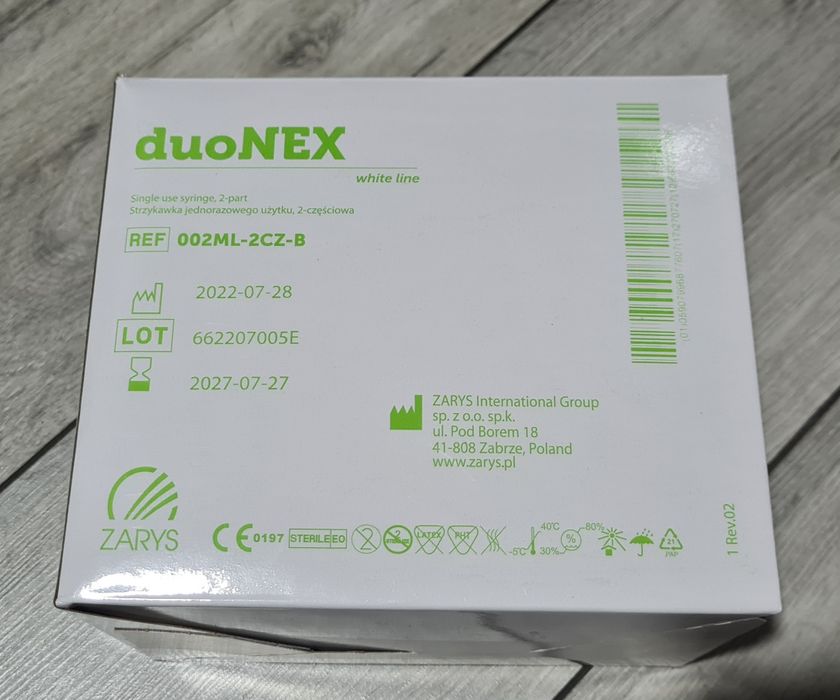 Strzykawka dwuczęściowa duoNEX 002ML-2CZ-B