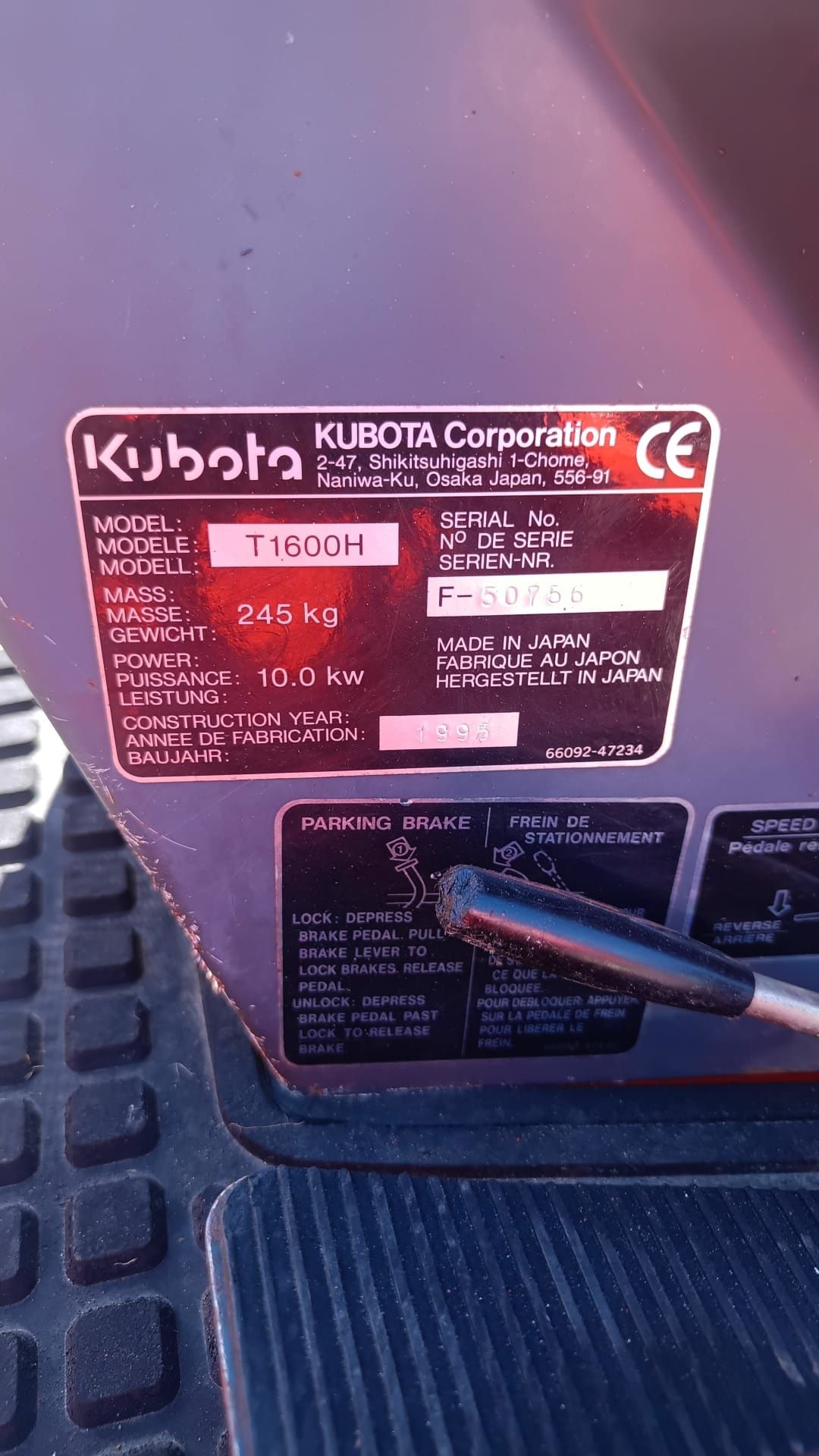 Traktorek kosiarka Kubota T1600H
