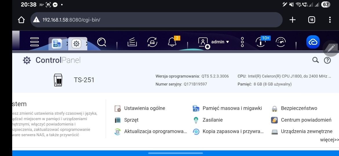 NAS QNAP TS-251 8GB Ram + HDD 4TB + HDD 3TB (posiada HDMI)