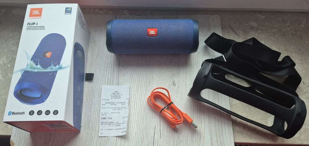 Głośnik JBL Flip 4 +kabel +pudełko+ etui