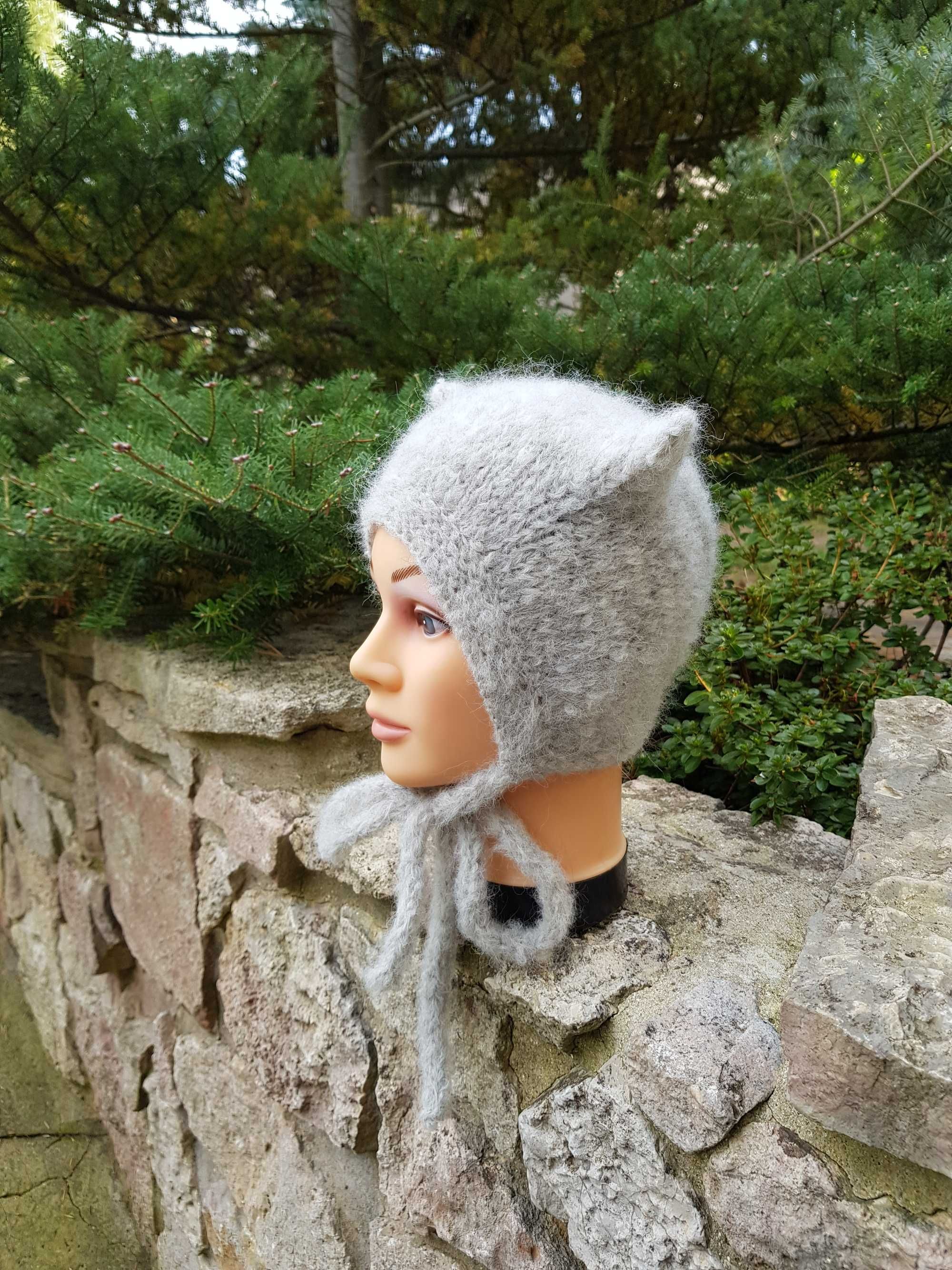 Czapka 48/50 Szary Kot wełna