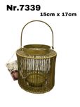 Metalowy lampion na świeczkę Lumero złoty nr.7339