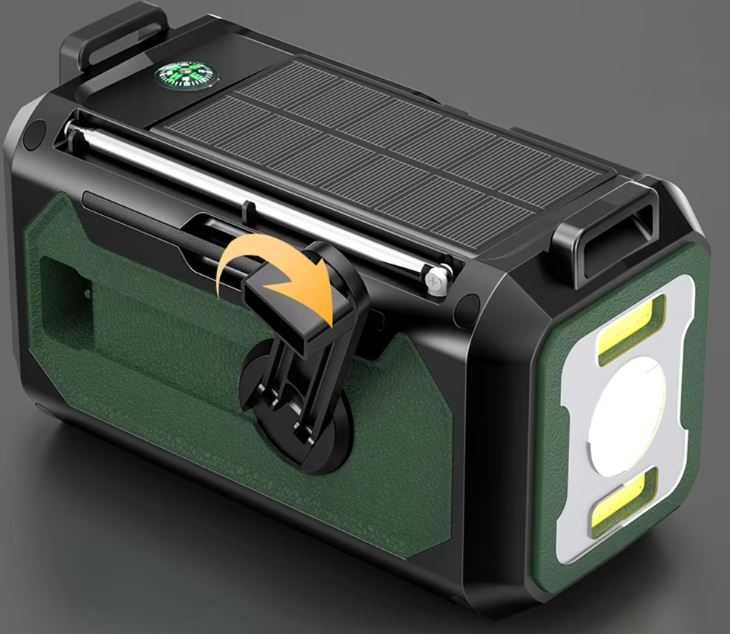 Przenośne surviwalowe radio AM/FM/NOAA , lampa , powerbank 12000mAh
