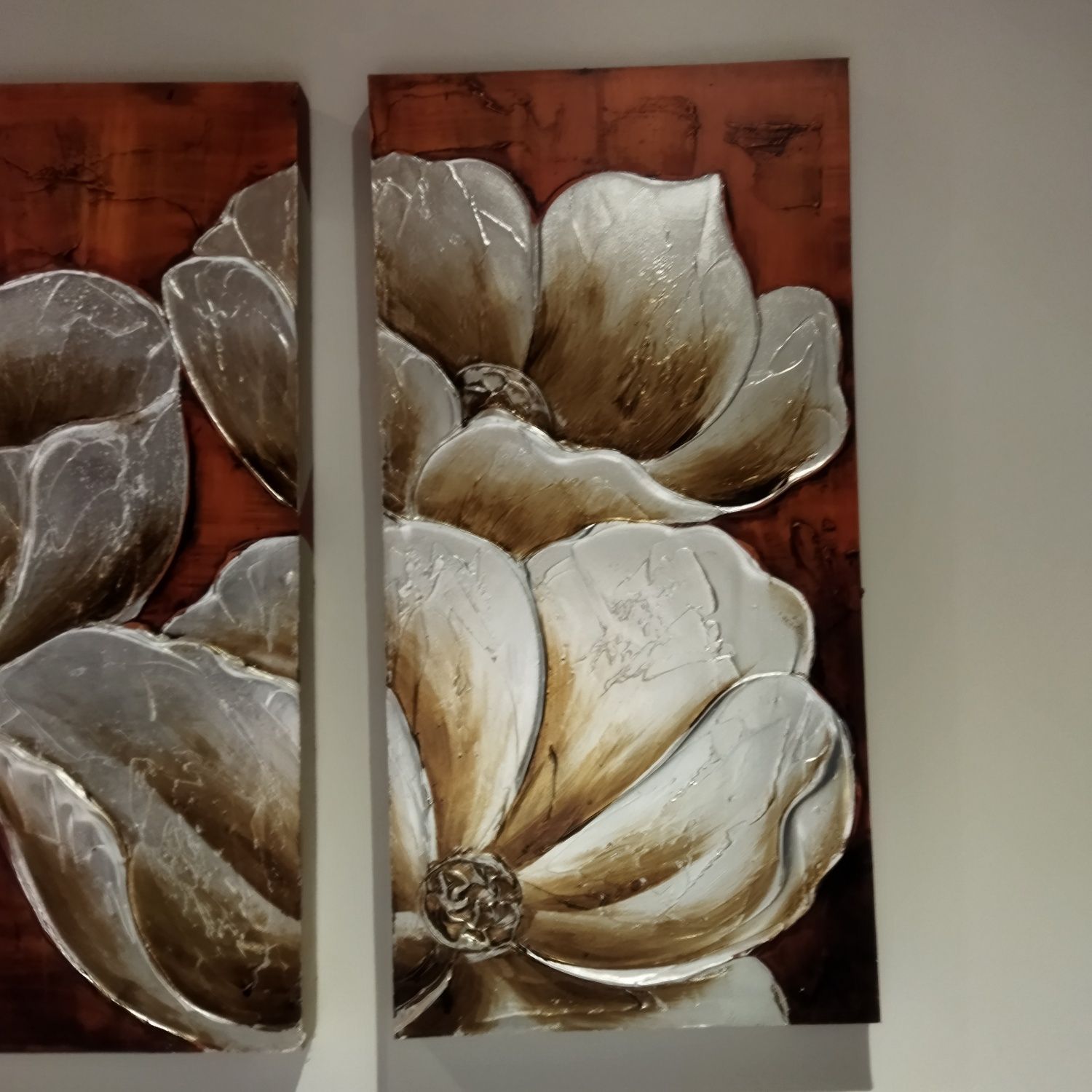 Quadros flor com relevo