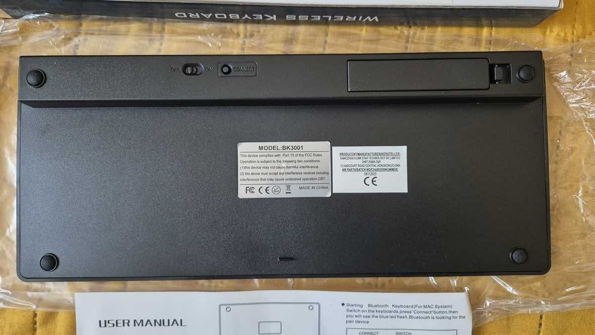 Bezprzewodowa klawiatura Bluetooth BK3001, nowa
