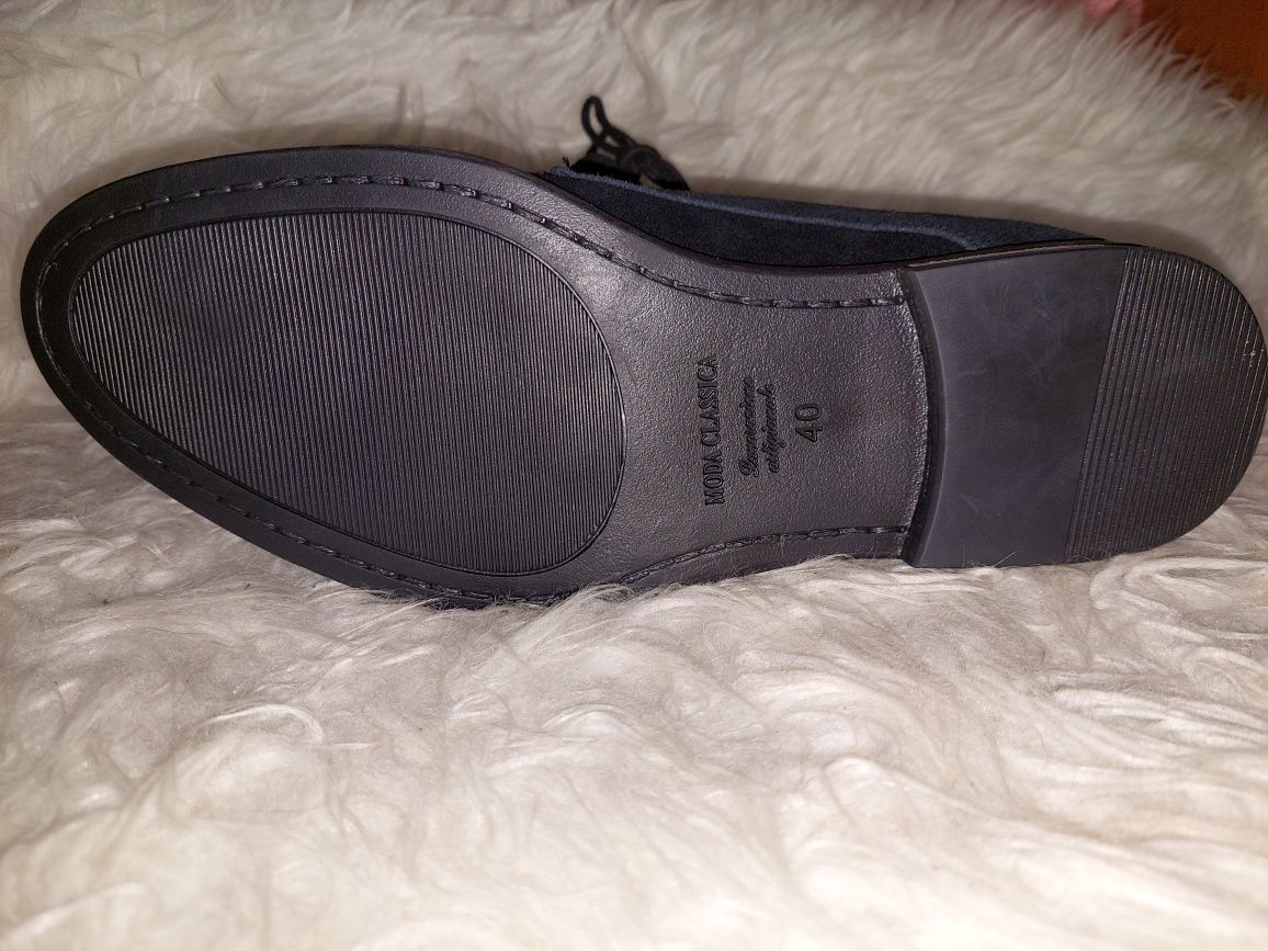 Чоловічі туфлі замшеві чорні (40, 39 розмір)