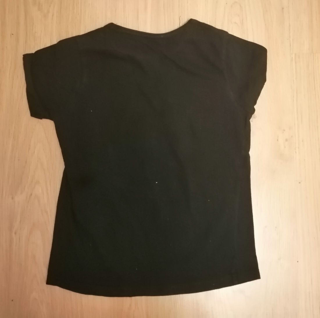 Czarny T-shirt dla dziewczynki. 140 ok 10 lat