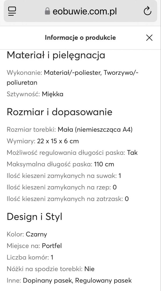 Torebka listonoszka czarna Gino Rossi_ nowa z metką