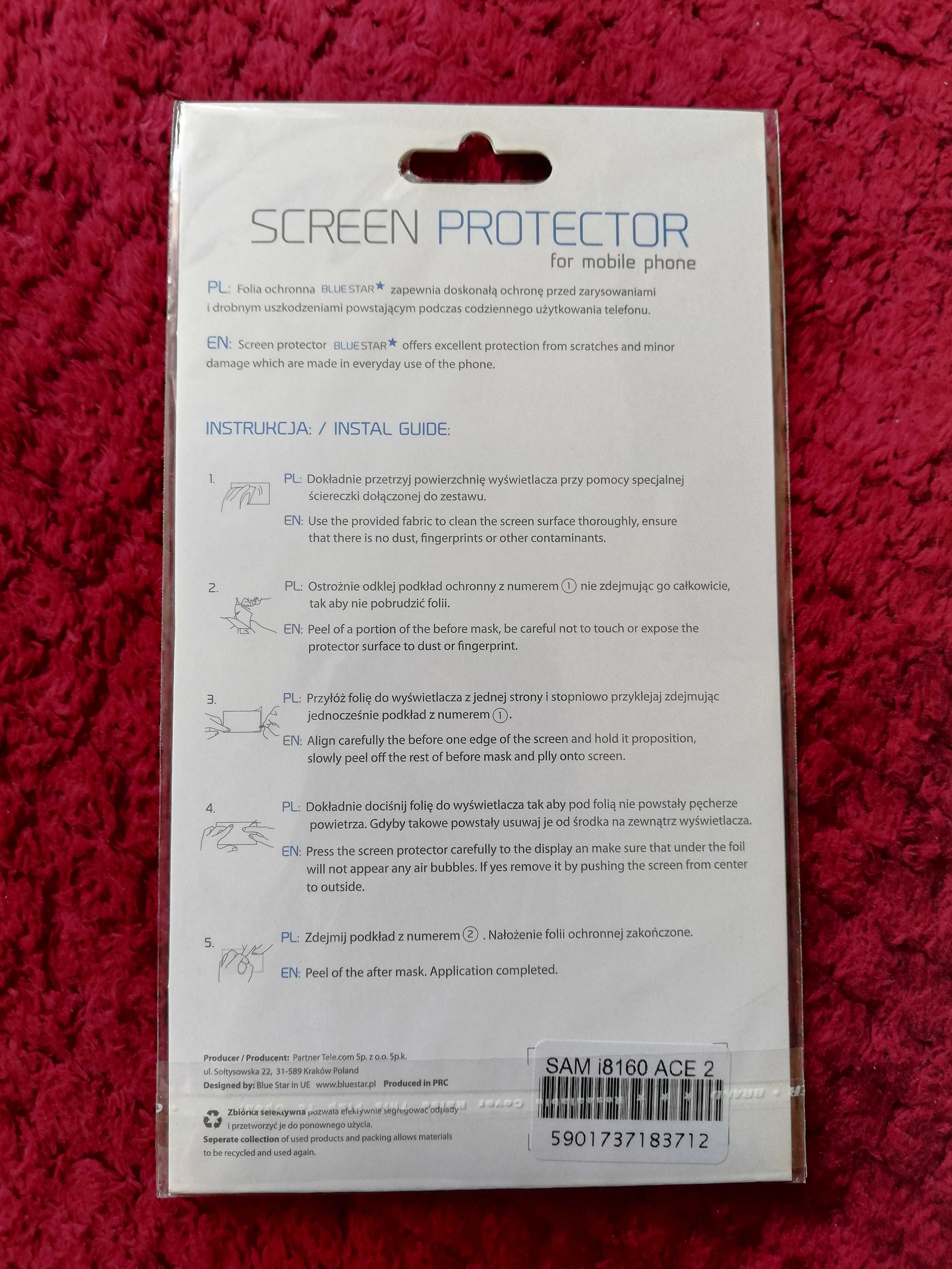Folia ochronna szkło hartowane Samsung I8160 ACE 2