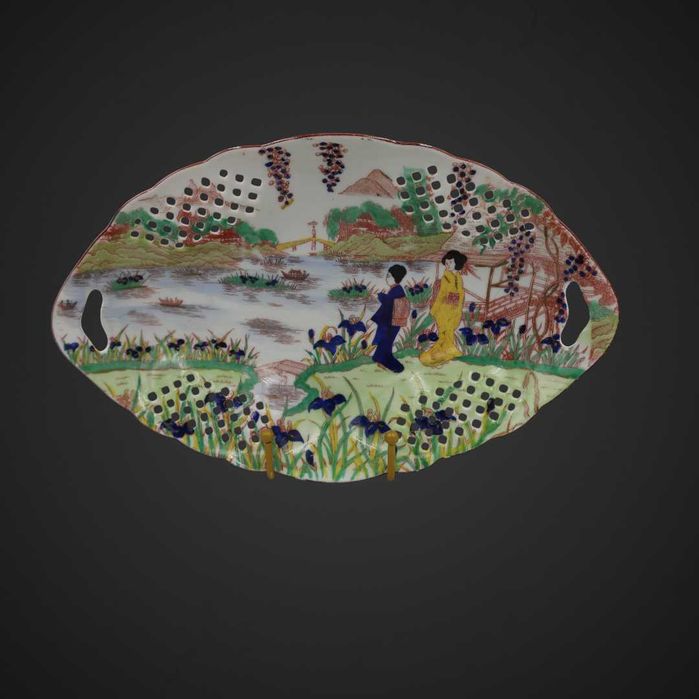 Patera ażurowa Victoria Czecho-Slovakia w stylu chinoiserie b5/101963