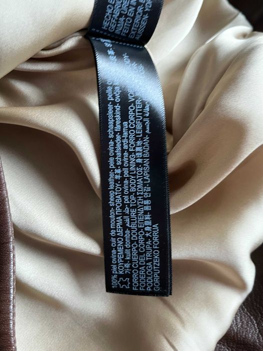 Kurtka skórzana Massimo Dutti nowa z metkami brązowa XL damska