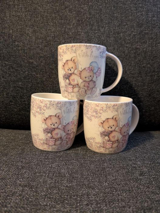 3 szt. kubki z motywem misiów 250 ml
