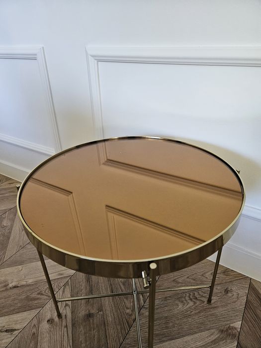 Stolik kawowy GLAMOUR * złoty * GOLD * Lucea 40cm* Loft * skandynawski