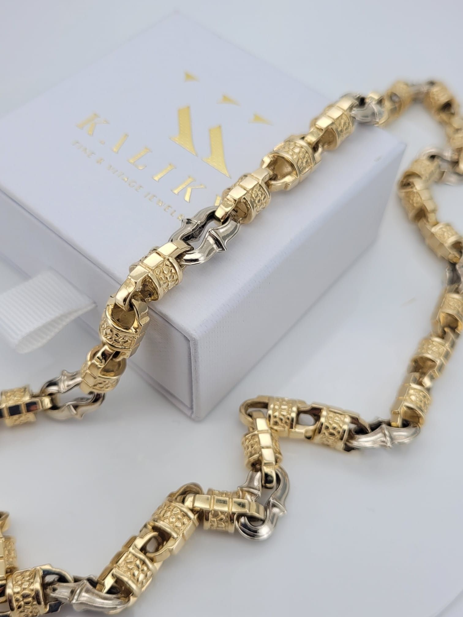 Złoty łańcuszek z żółtego białego złota 14k 585 Unikat cc053yw Poznań