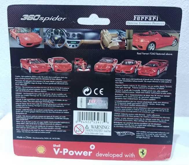 Ferrari 360 Spider z kolekcji SHELL Hot Wheels KOLEKCJONERSKI UNIKAT