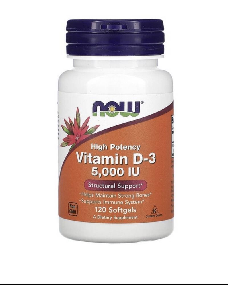 Витамин now foods Д3 D3 5000тыс 120шт vitamin D iherb