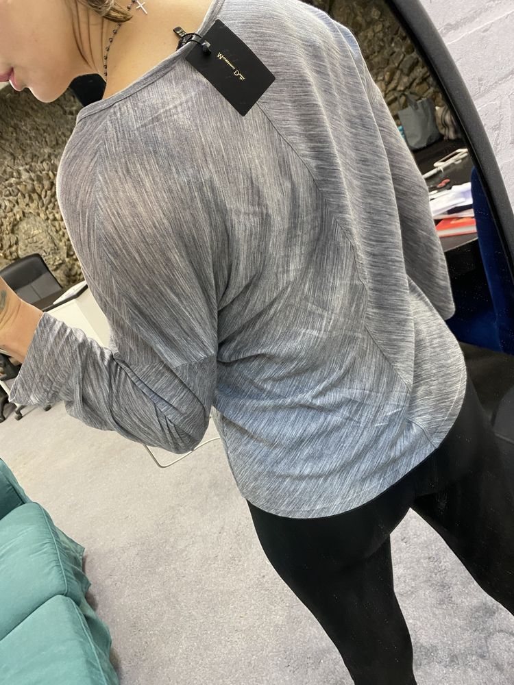 Massimo Dutti cienki sweterek oversize wełna wełniana lyocell