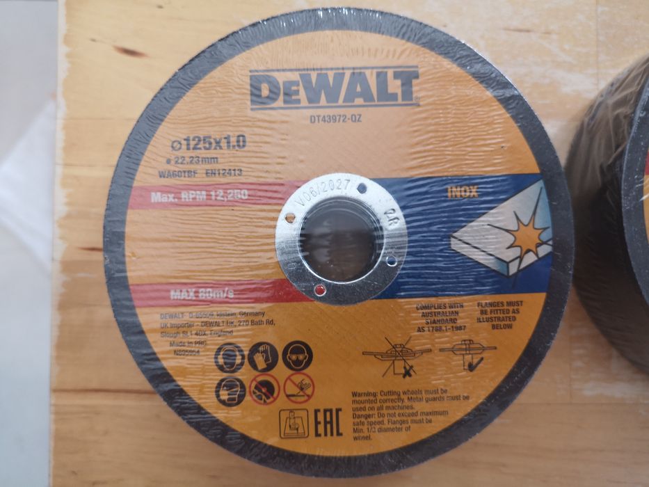 DEWALT DT43972 tarcze do metalu Inox 125x1mm, 22.23 mm, 25 szt