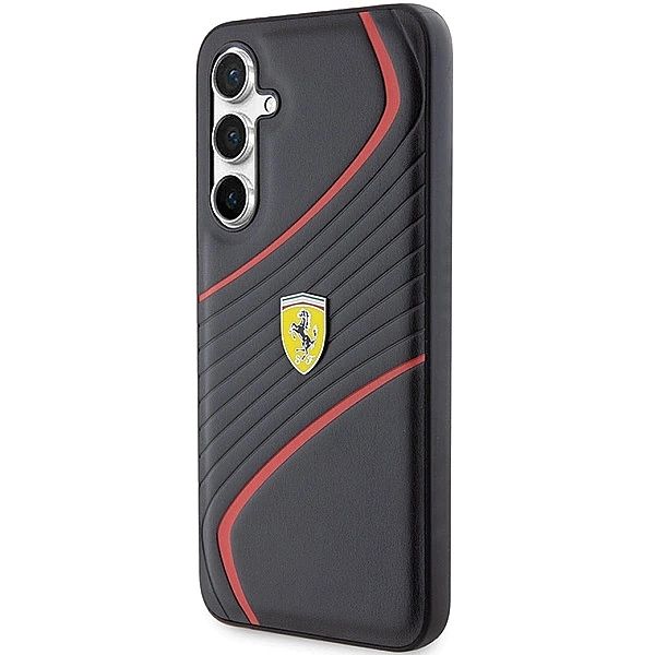 Etui Ferrari Twist Metal Logo na Samsung Galaxy S23 FE - czarne