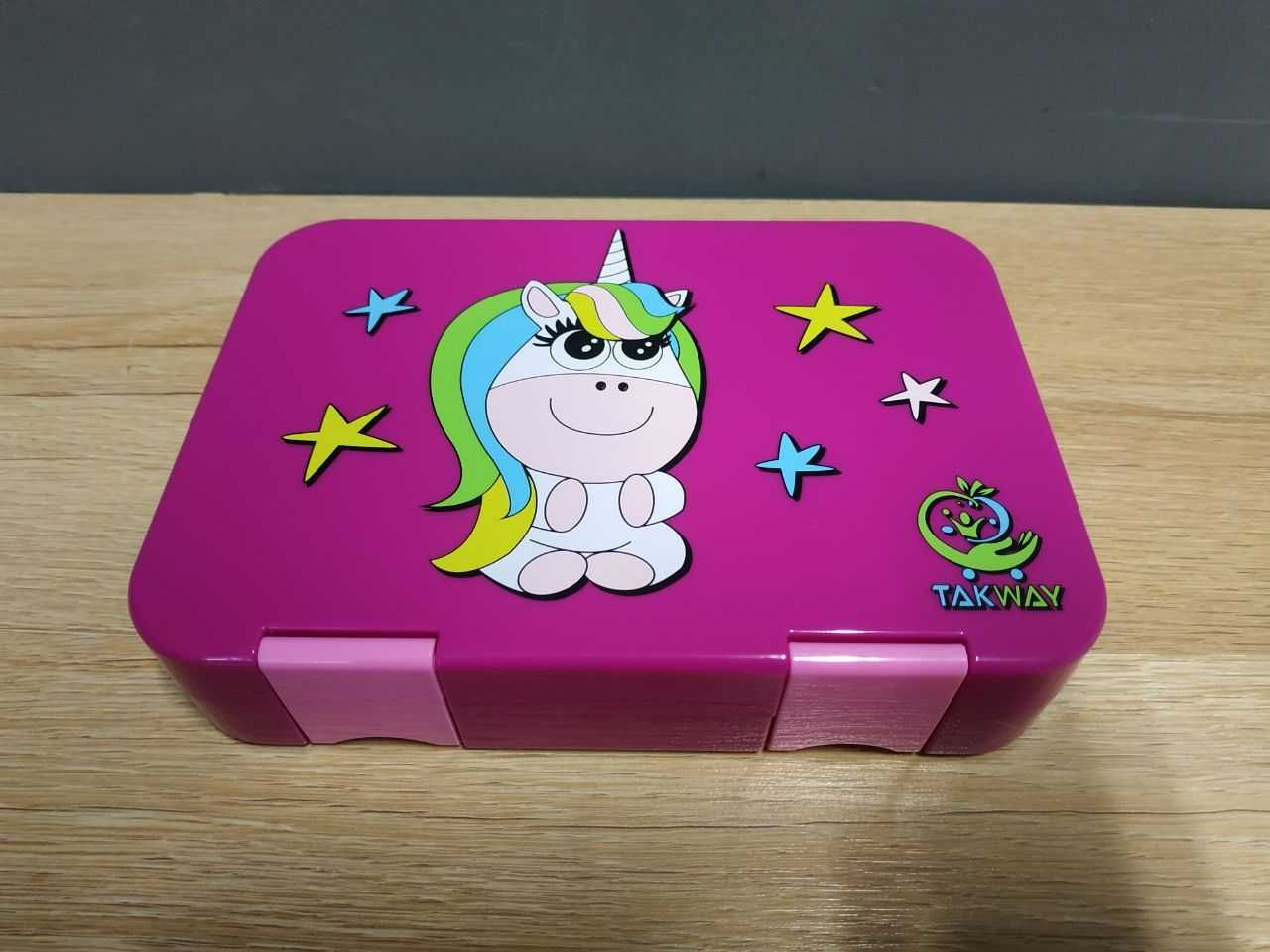 Lunchbox Bento dla Dzieci TAKWAY z Przegródkami, Jednorożec  #6244