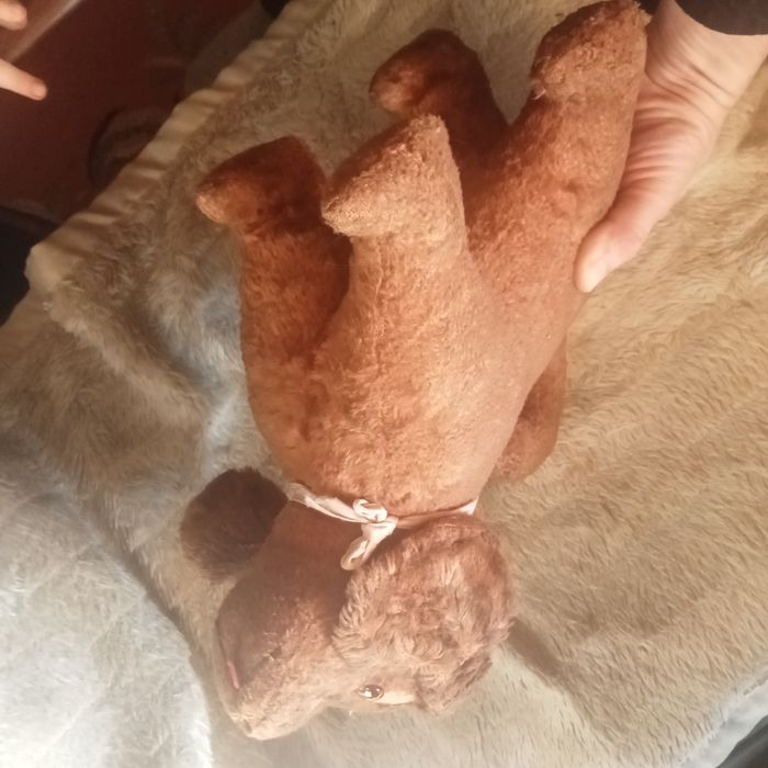 Stara zabawka Pies piesek trociniak lata 40ste XXw. Oryginał ANTYK