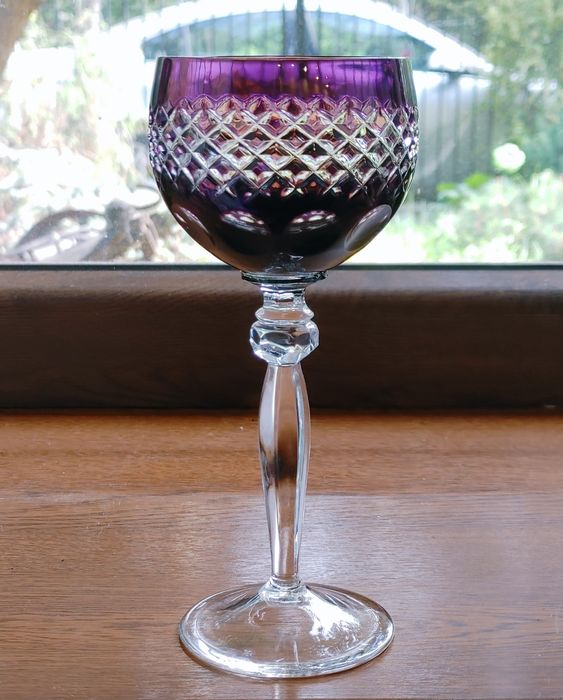 Kieliszek kryształowy do wina remery kolorowe  kieliszki prl retro