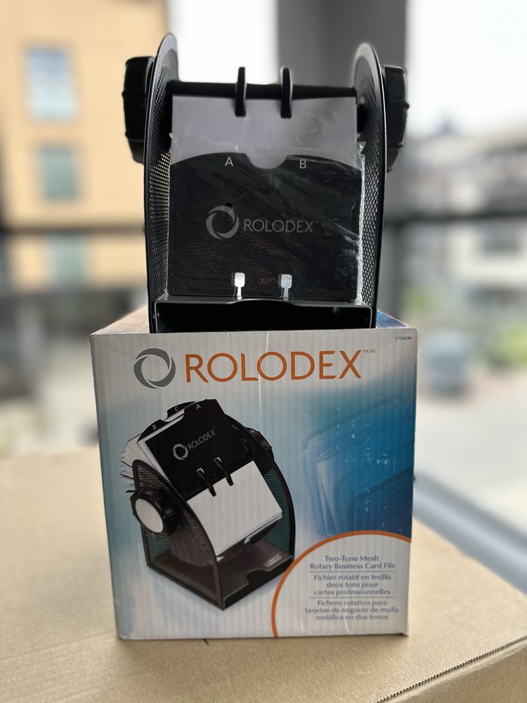 Nowy Rolodex Dwukolorowy Metalowy Obracany Zestaw na Wizytówki