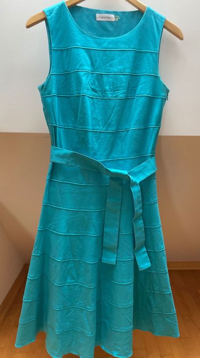 Turkusowa Sukienka Calvin Klein