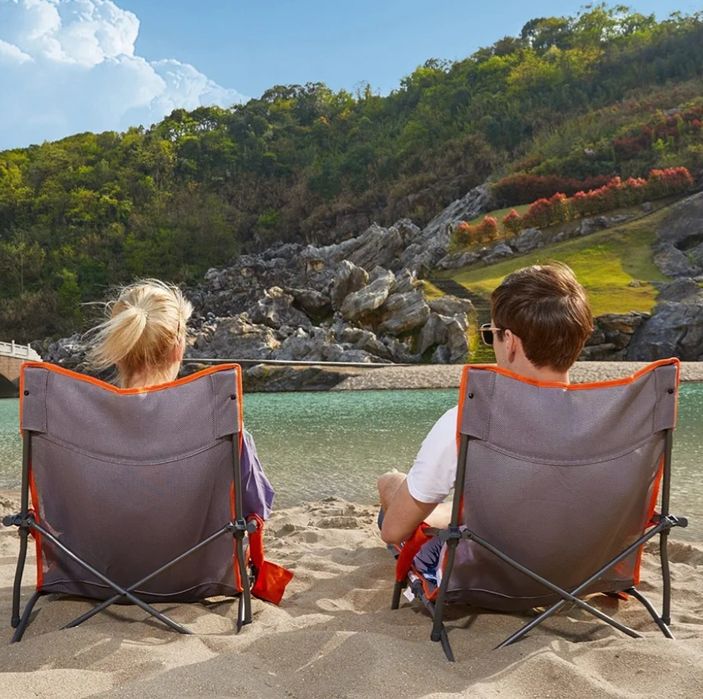 Portal zestaw 2 składanych krzeseł plażowych, kempingowych