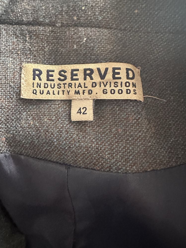 Reserved żakiet/marynarka niebieski rozmiar 42 z dodatkiem wełny