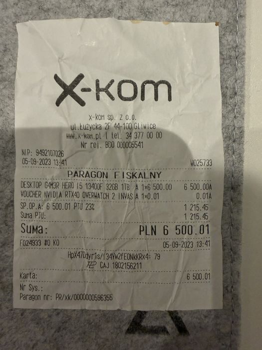 Komputer stacjonarny G4M3R Hero (x-kom) (gwarancja, stan jak nowy)