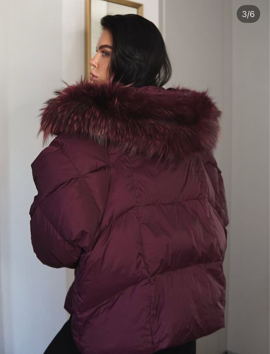 Пухова куртка з хутром