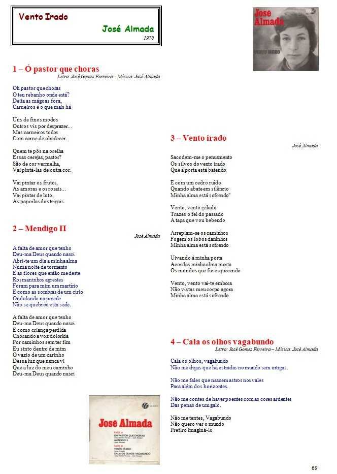 José Almada	- - - - -	Vento Irado	- - - - -	EP