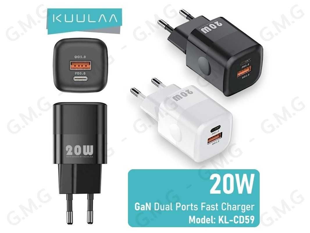 Зарядний пристрій KUULAA 20W GaN Fast Charger C+A (KL-CD59)