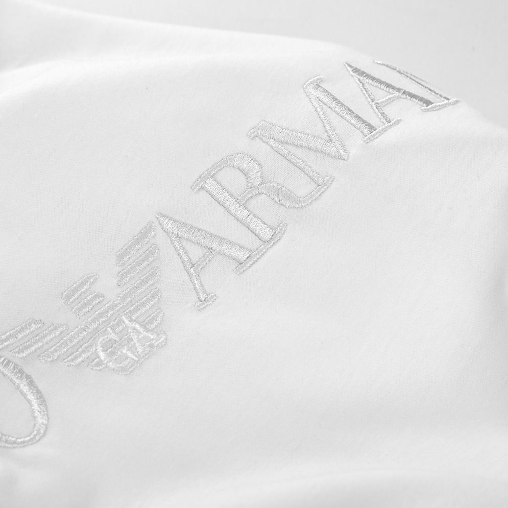 Emporio Armani T-Shirt Białe Logo Haftowane R. M