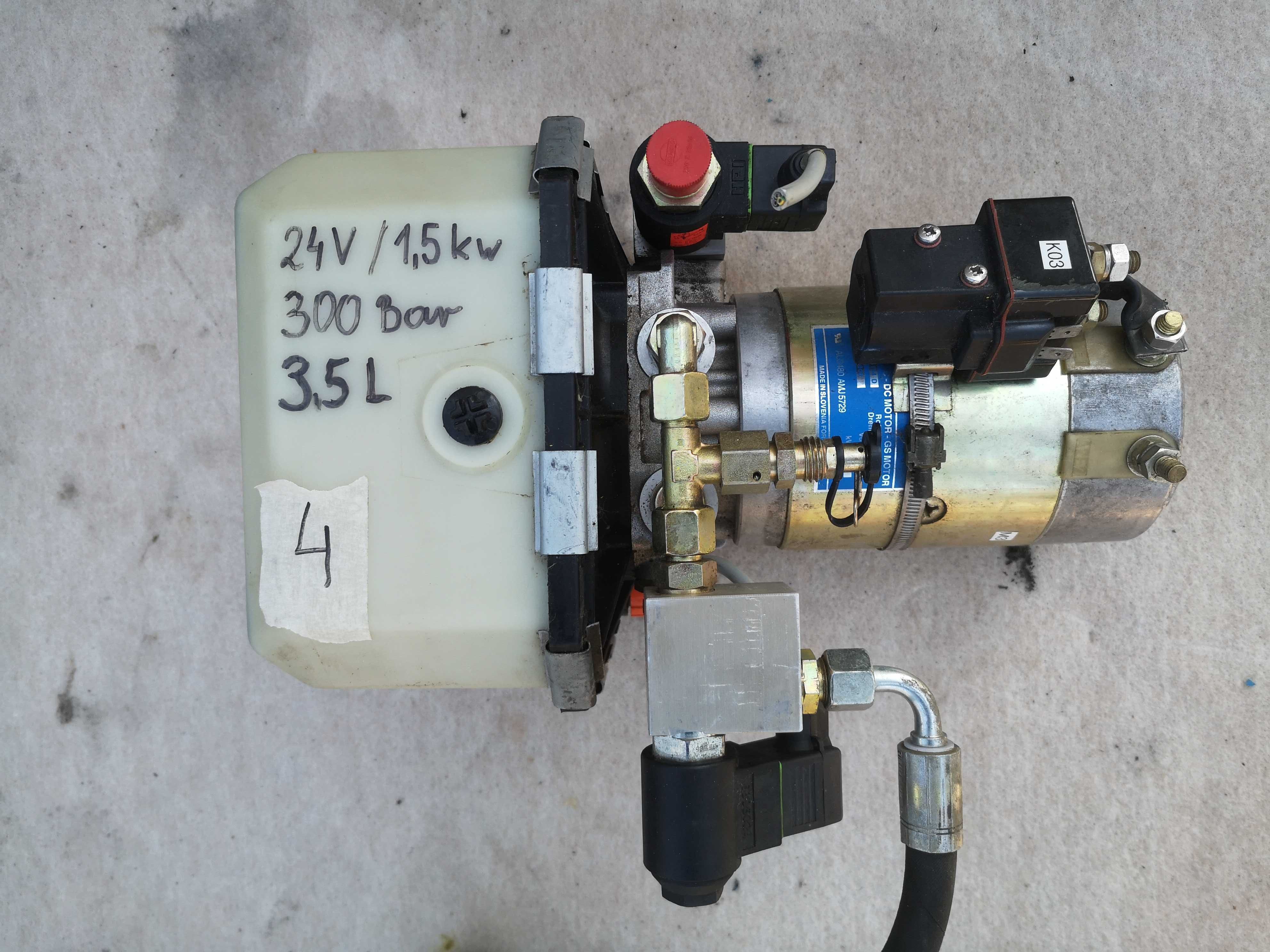 Pompa hydrauliczna, agregat 24V 1,5kW 300 bar zbiornik na olej 3,5L