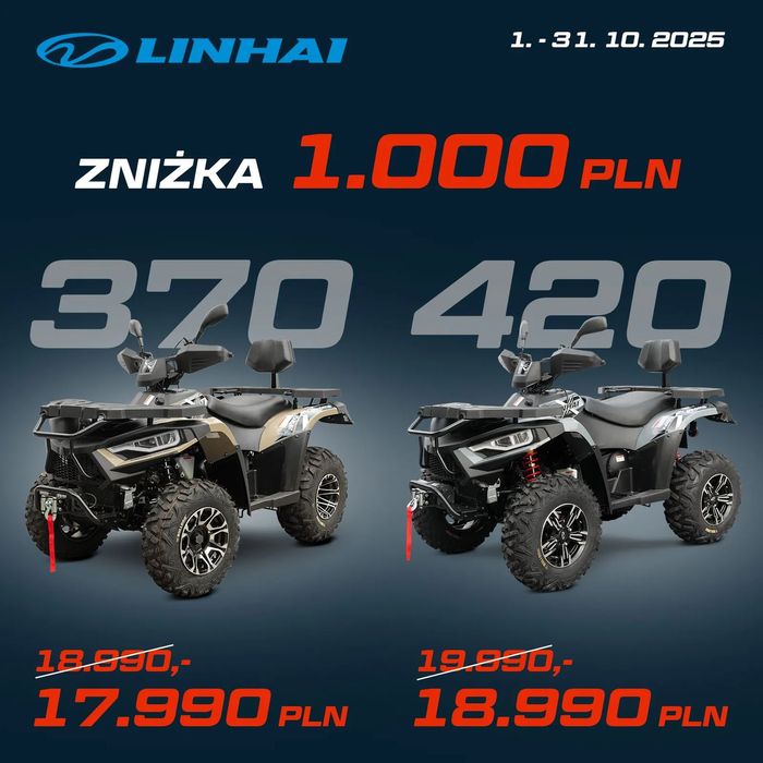 Linhai ATV 2025! 370 Promax 4x4 + KUFER! T3b, odlicz VAT! Transport cała Polska!