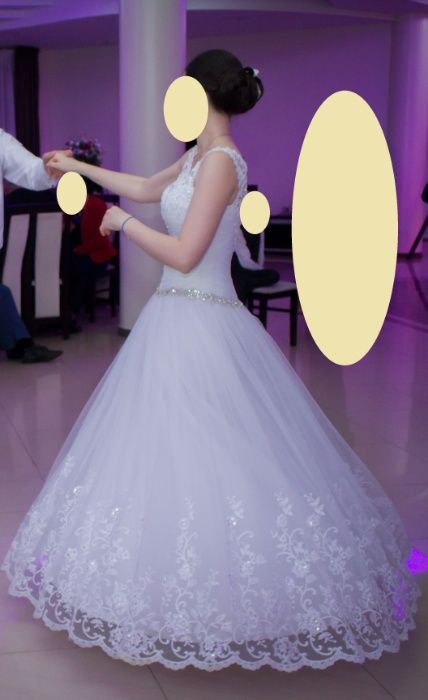 Suknia Ślubna biała tiulowa koronka roz 36 38 księżniczka