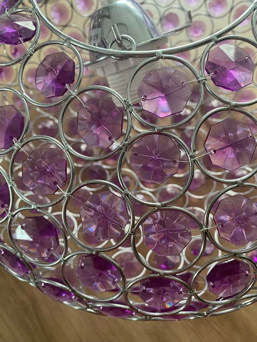 Lampa sufitowa wisząca candellux cristy fiolet