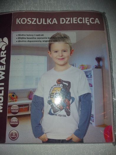 2 Nowe Bluzki T-shirt chłopiec 128.