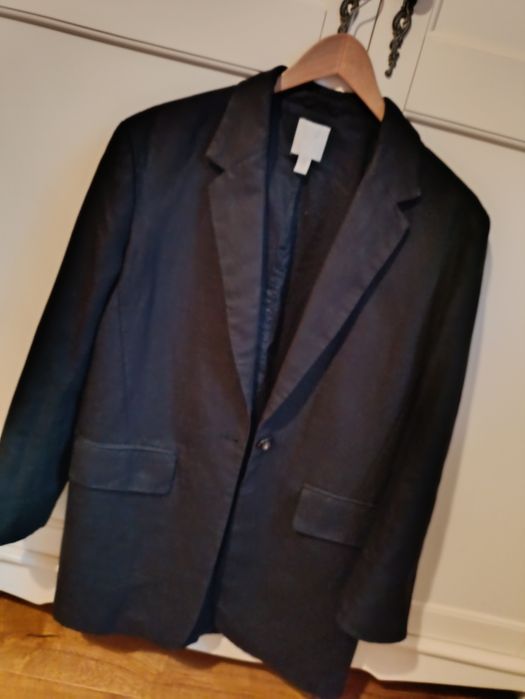 Marynarka lniana oversize Massimo Dutti