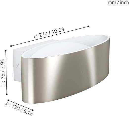 Eglo MACCACARI 98543 kinkiet 1x10W/LED 3000K biało srebrny 203