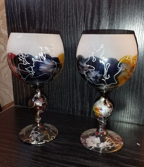 Винные бокалы ручная работа  2 шт